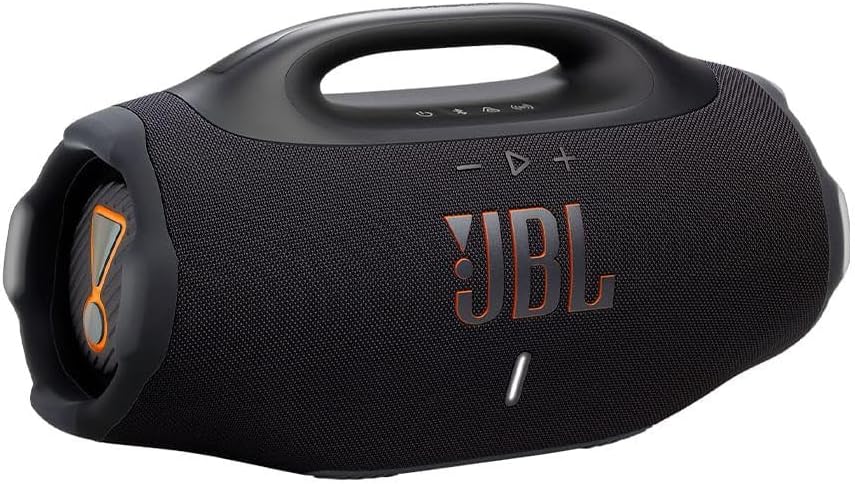 JBL, Caixa de Som, Boombox 4, Bluetooth, Som Pro, AI Sound Boost, Graves Personalizáveis, Bateria de até 34H, IP68, Áudio Lossless Preta